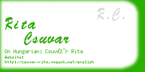 rita csuvar business card